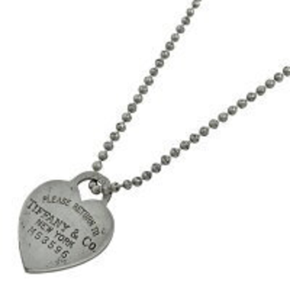 Tiffany Co to Necklace Heart Motif Long Sterling Silver